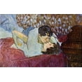 thumbnail image 2 of Toulouse-Lautrec, Henri 32x22 Black Ornate Wood Framed with Double Matting Museum Art Print Titled - The Kiss, 2 of 4
