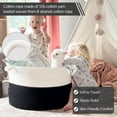 thumbnail image 6 of XXXLarge Cotton Rope Basket 21.7" x 21.7" x 13.8" Woven Baby Laundry Blanket Basket Toy Baskets with Handle Storage Comforter Cushions Thread Laundry Hamper Home Decor Living Room, 6 of 7
