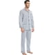 thumbnail image 2 of GLOBAL Conjuntos de Pijamas de Algodón para Hombre, Ropa de Dormir de Manga Larga con Botones, Ropa de Dormir Cómoda, Conjunto de Pijama Suave con Rayas Blancas M, 2 of 6