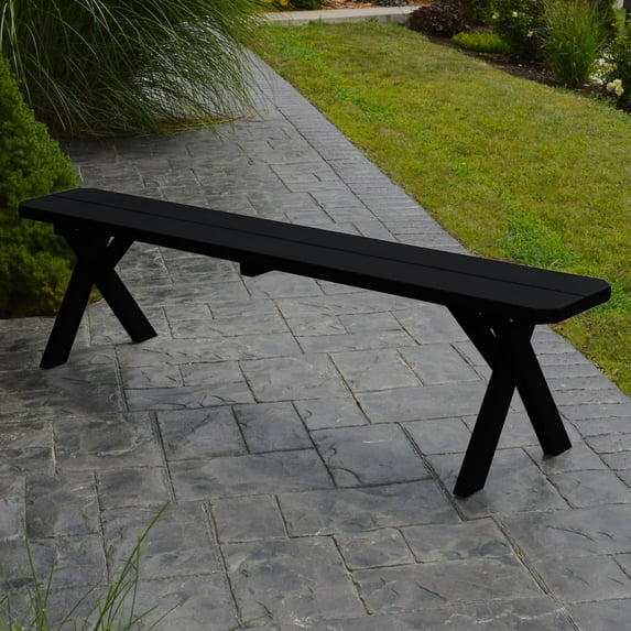 A & L Furniture Yellow Pine Cross Legged Picnic Table with 2 Benches