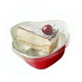 thumbnail image 5 of Cheer US 50 Sets Mini Aluminum Foil Cake Pan with Clear Lids Heart Shaped Foil Cupcake Cups Disposable Aluminum Dessert Baking Cups Pans for Valentine Wedding Mother's Day Parties, 5 of 7