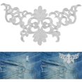 thumbnail image 2 of HUGFEGWE 4Pcs Embroidery Flower Patches,Embroidered Patch Floral Appliques Sewing Cloth Repair Sticker for Wedding Prom Dress Decoration Clothes DIY Clothing Jeans Backpacks (Silver - B) CA919-156020, 2 of 8