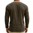 thumbnail image 4 of Horkkom Linen Shirts for Men Button V Neck Long Sleeve Shirts Casual Loose Workout Athletic Shirts XXXL, 4 of 6