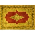 thumbnail image 1 of Ahgly Company Machine Washable Indoor Rectangle Medallion Yellow Traditional Area Rugs, 7' x 10', 1 of 4