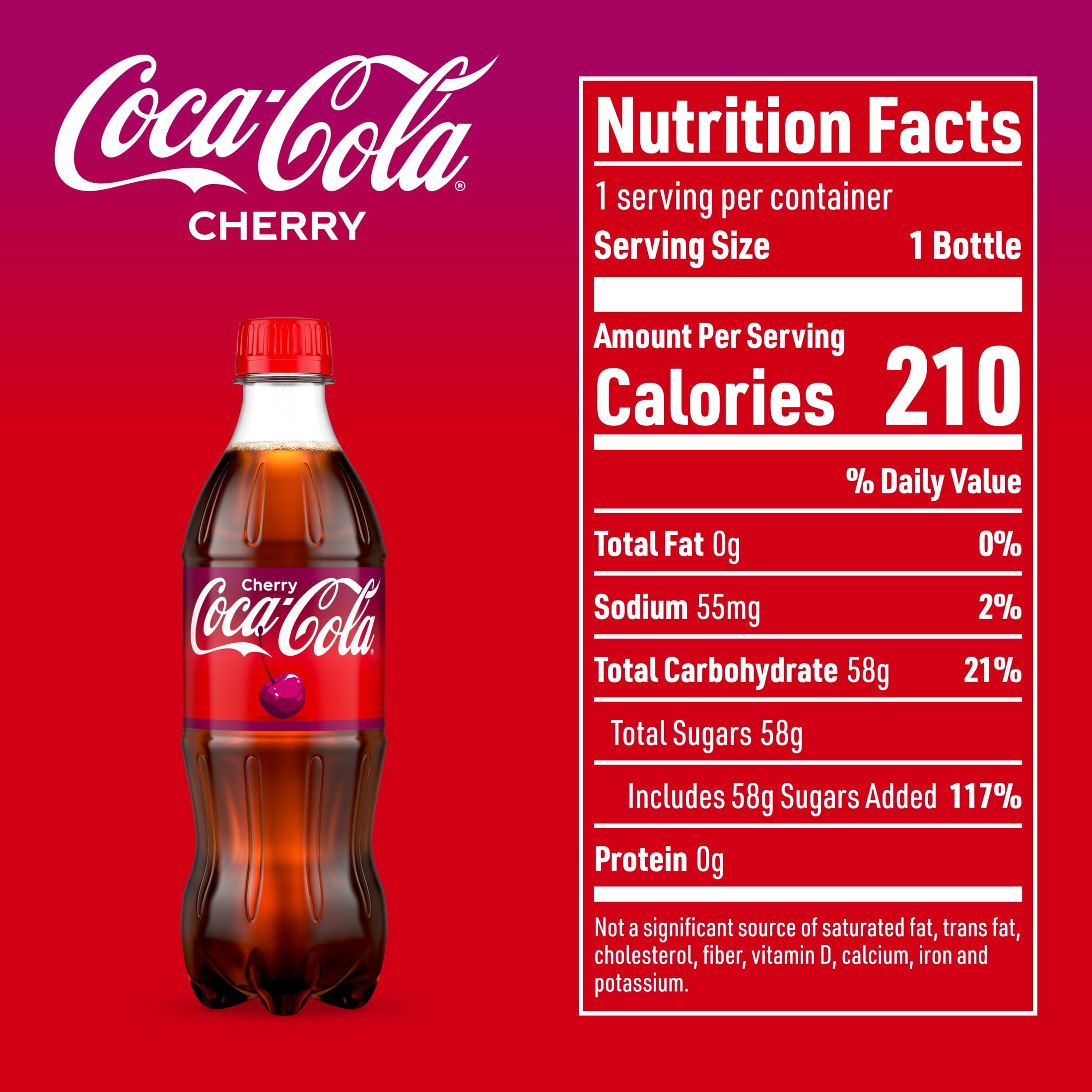 Coca-Cola Cherry Soda Pop Bottles, 16.9 fl oz, 6 Pack