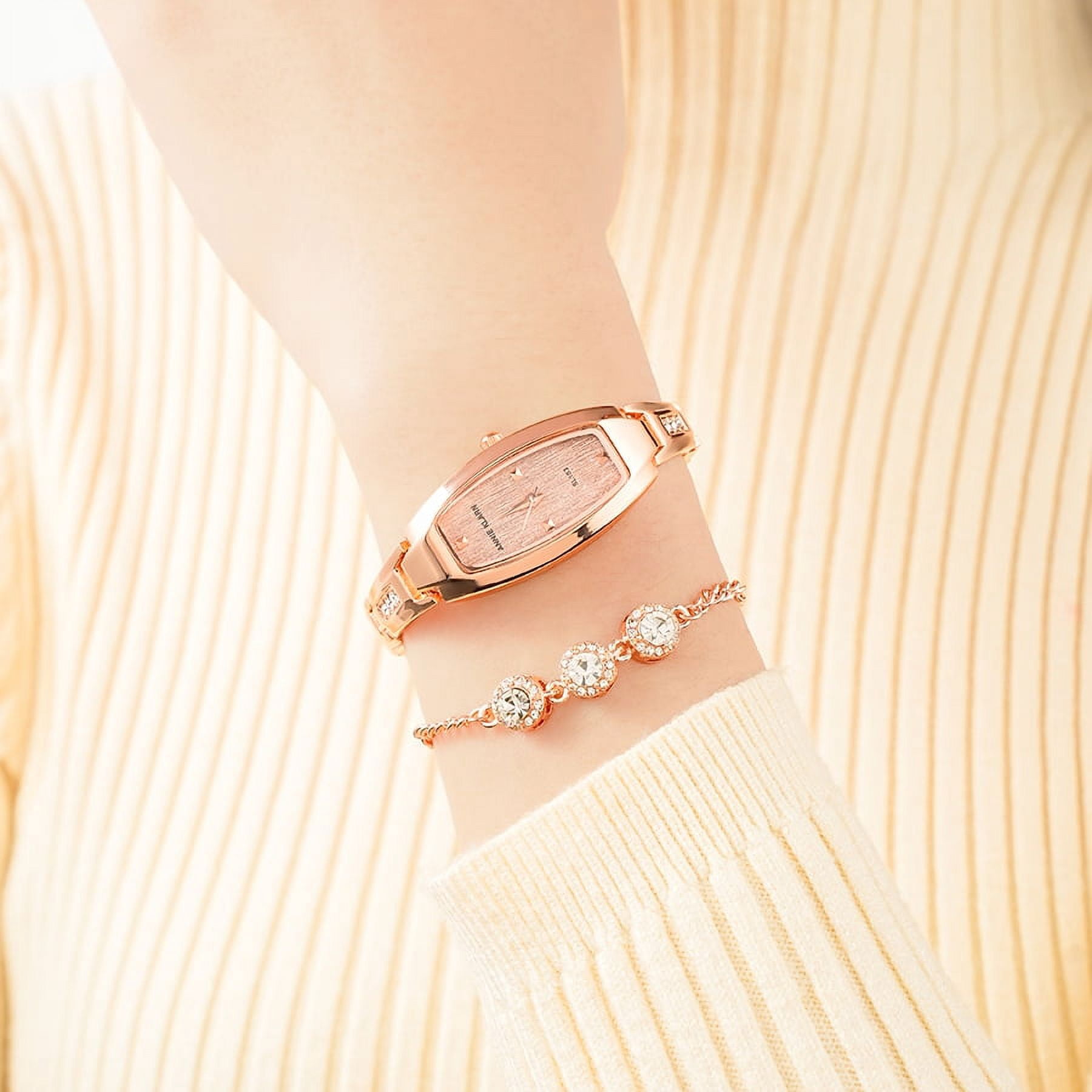 Rose Gold Watches for Women Fashion Ladies Watch with Bracelet Luxury Diamond Quartz Female Wristwatch