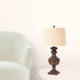 thumbnail image 2 of HomeRoots 488399 31 x 16 x 14 in. Distressed Brown Table Lamp with Tan Empire Shade, 2 of 3