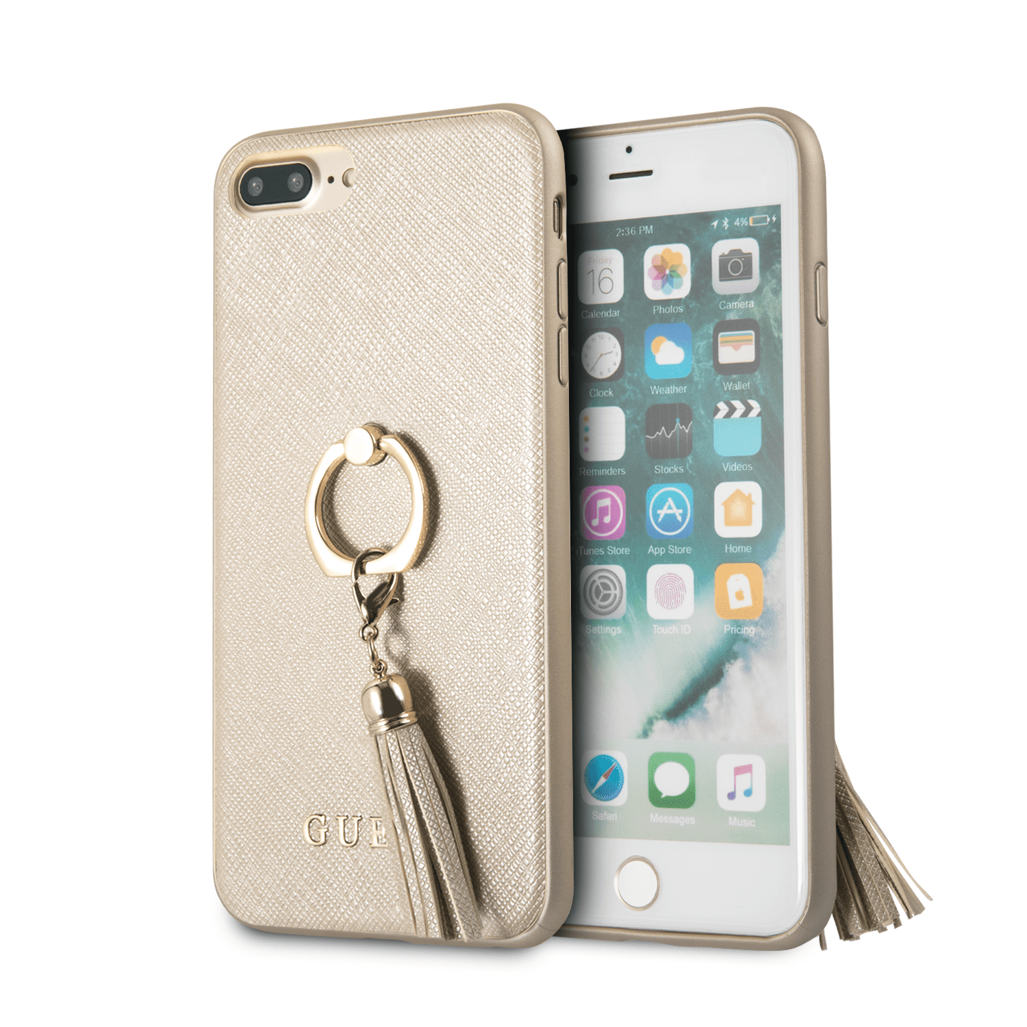 Ophef Praktisch Schots Guess PC/TPU Saffiano Collection Hard Case With Ring Stand - iPhone 8 Plus/ iPhone  7 Plus Beige - Walmart.com