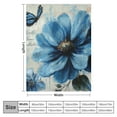 thumbnail image 4 of Autua Blue Flower Butterfly Throw Blanket for All Seasons 50x60in, 4 of 6