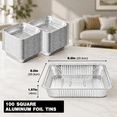 100-Pack 8x8 Inch Disposable Aluminum Foil Baking Pans, 1.6 Inch Deep ...