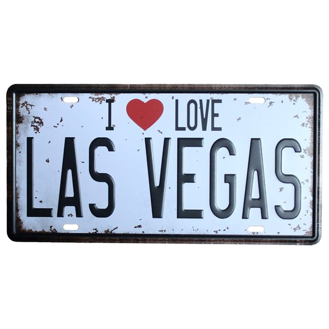 zhangmingg Style Happy Life License Plate Metal Sign for Home Bar Store Wall Art Poster