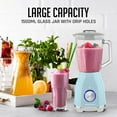 thumbnail image 2 of OVENTE Countertop Kitchen Blender with 550 Watts, Stainless Steel Blades, 4 Speed Settings, 50oz Glass Jar for Shakes, Smoothies, Purees, Crushed Ice, Frozen Drinks, Sauces, & More, Blue BLH2604LBL, 2 of 5