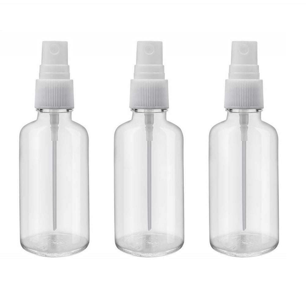 General 3 Pack Clear Plastic Spray Bottles 3.4 oz Empty Portable Refillable Makeup Clear