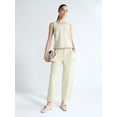 thumbnail image 2 of Free Assembly Women's Striped High Rise Cropped Barrel Jeans, 26" Inseam, Sizes 0-16, 2 of 6