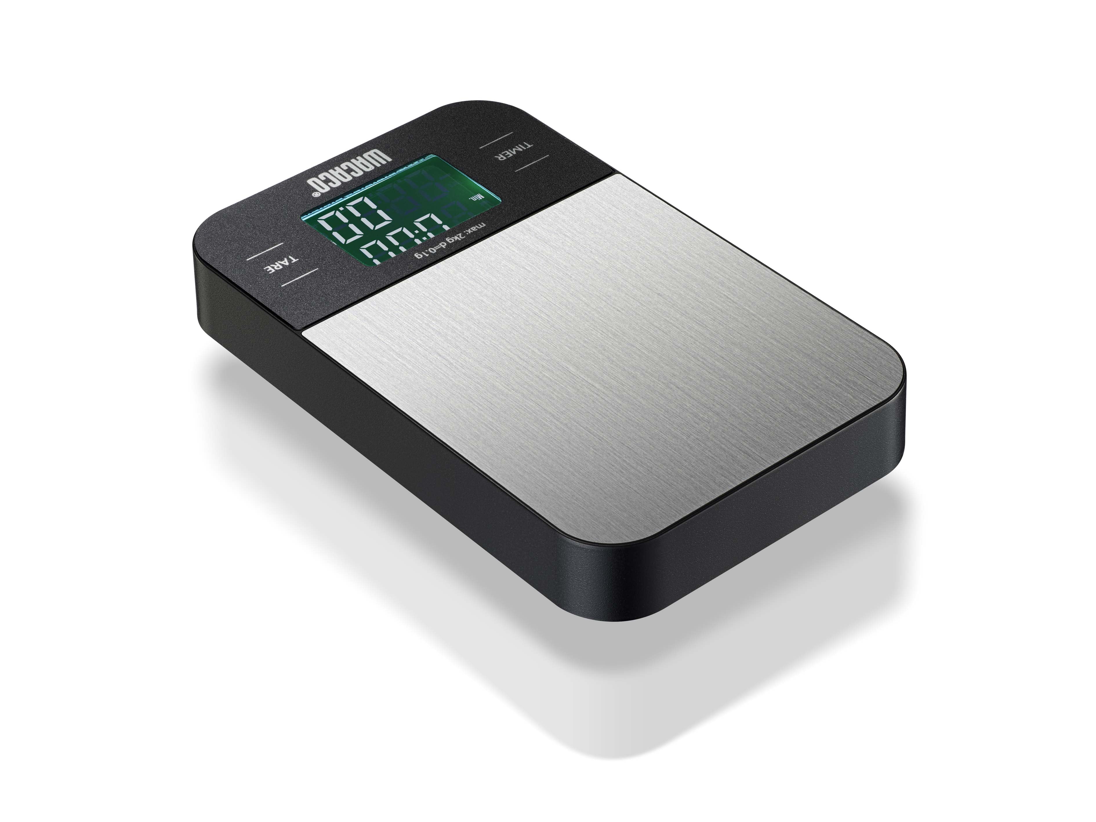 Wacaco Exagram Scale-Coffee Scale With Timer, 0.1g Precise Graduation, Pocket Size with Silicone Pad (No Batteries)