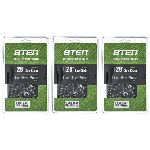 Semi Chisel Chainsaw Chain 28 inch .050 3/8 93DL for Echo Husqvarna 3 Pack 810-CCC2384H