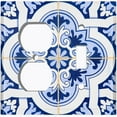 thumbnail image 6 of Metal Light Switch Plate Cover Elegant Blue White Mandala Tile Pattern TIL025, 6 of 15