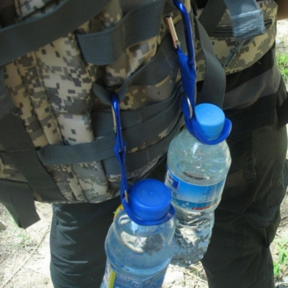Water Bottle Holder With Carabiner Clip Silicone For Outdoor Backpack R8I4
