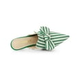 thumbnail image 5 of BLISSFUL STEP Women's Stiletto Heel Mules Pointed Toe Stripe Bow Slip-On Dress Shoes Green 10, 5 of 8