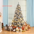 thumbnail image 3 of Gymax 6ft Snow Flocked Hinged Artificial Christmas Tree Unlit Holiday Decor, 3 of 10