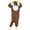 Brown, variant on Adults One Piece Fuzzy Warm Sherpa Hooded Pajamas Jumpsuit Unisex Zip Up Cute Animal Onesie Sleepwear Nightwear