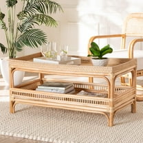 bali & pari Lombok Boho Coffee Table, 2-Tier, Natural