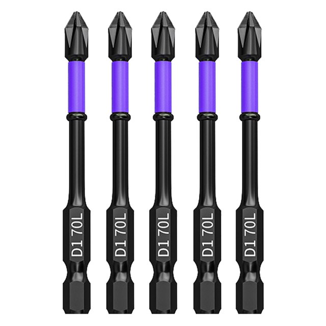 Juego Puntas Destornillador Impacto D1 Metal para Taladro Eléctrico/destornillador (70 Mm 5 Piezas)