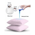thumbnail image 5 of Waterproof Outdoor Throw Pillows with Inserts 18"x18" Set of 2, Pink White Stripe Soft Decorative Pillowcases for Couch Bedroom, Modern Minimalist Geometric Striped Pillow Covers for Sofa Living Room, 5 of 8