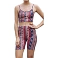 thumbnail image 2 of Daisy Del Sol Women's Crop Cami High Waisted Long Biker Shorts Yoga Athleisure Loungewear Co Ord Two Piece Matching Set, 2 of 6