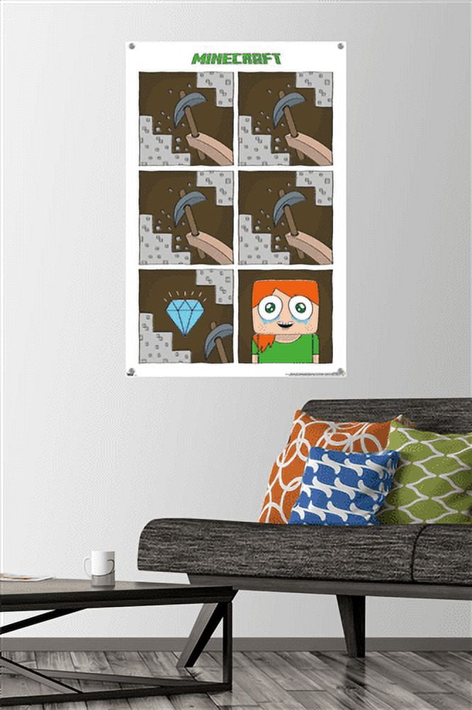 Minecraft - Simple Comic Alex Cry Wall Poster with Pushpins, 22.375" x 34"