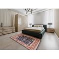 thumbnail image 5 of Ahgly Company Machine Washable Indoor Square Industrial Modern Velvet Maroon Purple Area Rugs, 5' Square, 5 of 7