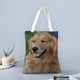 thumbnail image 2 of Golden Retriever Bolso de tela con estampado de lienzo para mujer, bolsa de compras reutilizable y estética, con cremallera interior, regalo para mujer,40*40cm., 2 of 6