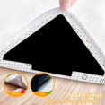 thumbnail image 2 of 10 Pcs Double Sided Non Slip Reusable Rug Stopper, Washable Rug Pad Grippers for Hardwood Floors (Black), 2 of 5