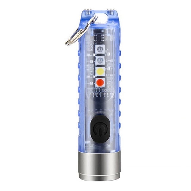 Mini Flashlight Keychain Flashlight High Brightness IP66 Waterproof Rechargeable One-Key Start Wide Application USB Charging LED Torchlight Emergency Lamp Camping Supplies