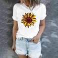 thumbnail image 2 of Gibobby Playera de Verano para Mujer Camiseta con gráfico girasol para mujer, flor, manga corta, informal, camisetas(Amarillo,M), 2 of 5