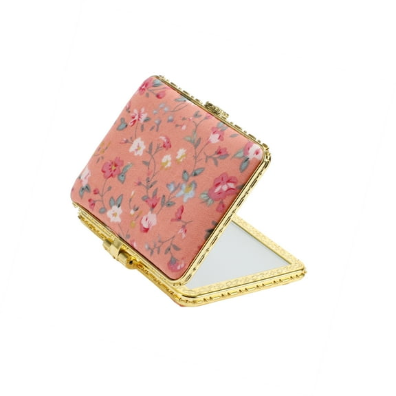 Vocoste Compact Mirror for Purses Flower Pocket Mirror Square Mini Mirror Floral Small Mirror for Purse Pink