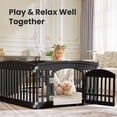 thumbnail image 4 of Demi Bonn 24" Dog Playpen 7-Panel Adjustable Folding Portable Pet Fence for Small to Medium Dogs Indoor Outdoor Use, Black, 4 of 7