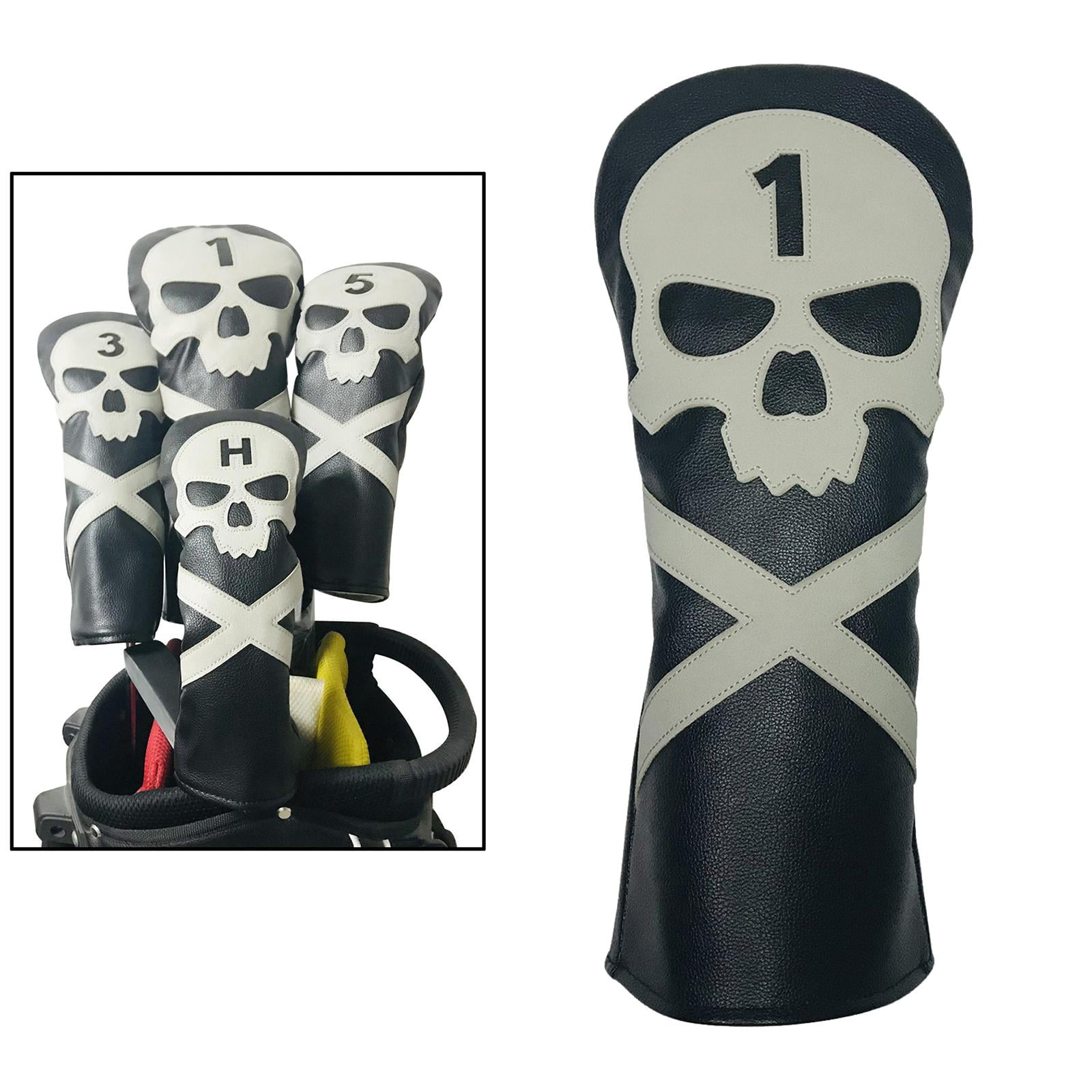 harayaa Durable Golf Driver Head Cover Waterproof No. 1, 3/5, UT Drivers Headcover Woods Black
