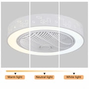 Miumaeov Modern Bladeless Ceiling Fan with Lights 22 Enclosed Ceiling Fan with Remote Control LED Dimmable Lighting Modes 3 Wind Speed and 3 Color White
