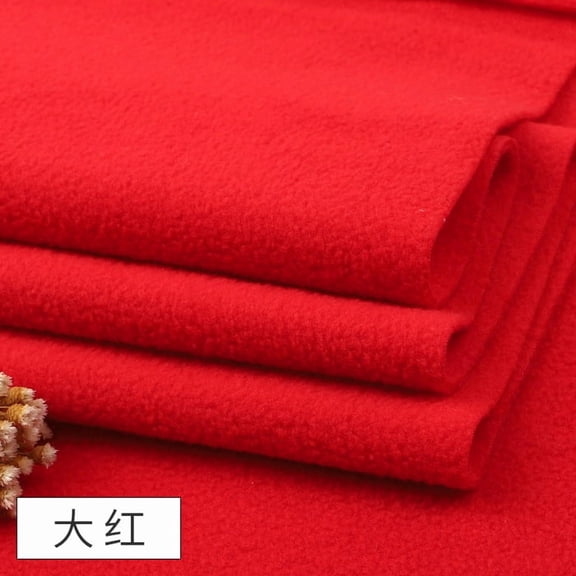 ERDOUY 39" × 63" Polar Fleece Fabric, Anti-Pill Soft Comfortable Sewing Material for Blankets, Hats, Gloves & DIY Apparel Making, Red