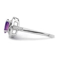 thumbnail image 3 of Sterling Silver Rhodium-plated Diam. & Amethyst Ring Size 9, 3 of 5