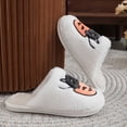 thumbnail image 5 of Shadoumai Spooky Slides Halloween Jack O Lantern Pumpkin Indoor Outdoor Fuzzy House Slippers Shoes Gifts For Women Men, 5 of 8