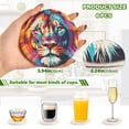 thumbnail image 3 of Lion Head 6 Pcs Drink Coasters with Holder Absorbent Coasters Woven Coasters for Drinks Table Desk Protection Home Decor, 3 of 7