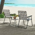 thumbnail image 2 of Costway 2PCS Folding Beach Chair Camping Lawn Webbing Chair Lightweight 1 Position Brown, 2 of 9