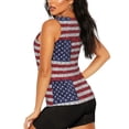thumbnail image 3 of Balery America Flag Glitter Camiseta sin mangas estampada ligera para mujer, tops de entrenamiento sin mangas, camisetas de yoga transpirables de secado rápido.-X-Large, 3 of 7