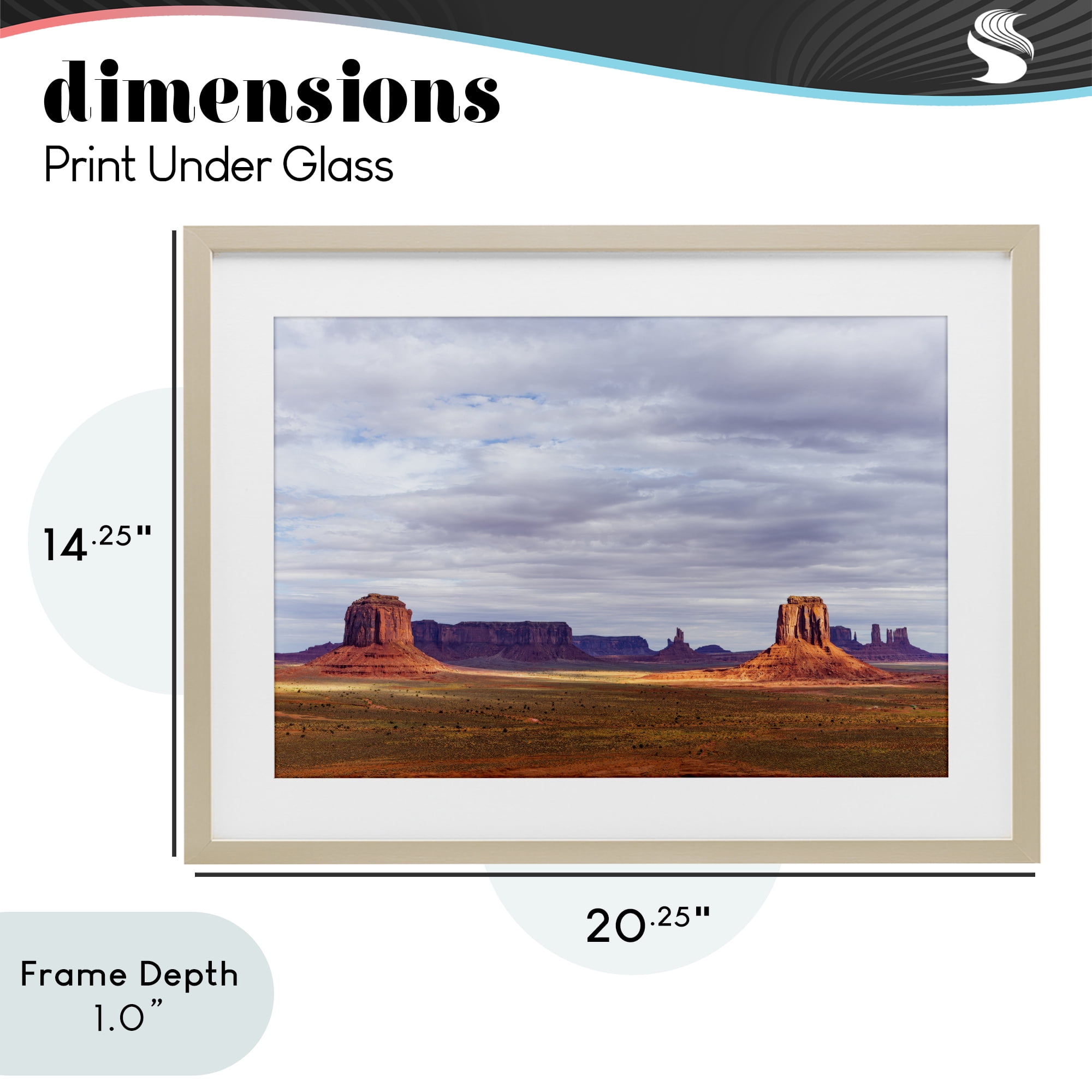 Stupell Industries Monumental Desert Buttes & Mesas Birch Framed Print Under Glass, design by Shelley Carlisle
