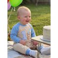 thumbnail image 6 of RUINIXCW Baby Boys First Birthday Romper Adorable Long Sleeve Round Neck Jumpsuit, 6 of 7