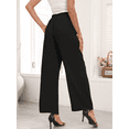 thumbnail image 4 of FIUFY Women's Wide Leg Lounge Pants with Pockets Lightweight High Waisted Adjustable Tie Knot Loose Trousers, 4 of 6