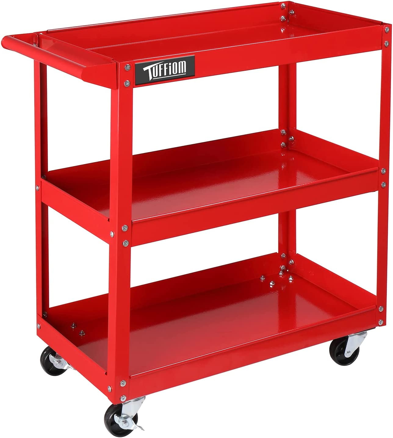 TUFFIOM 3 Tier Rolling Tool Cart, 330lbs Capacity Steel Service Utility