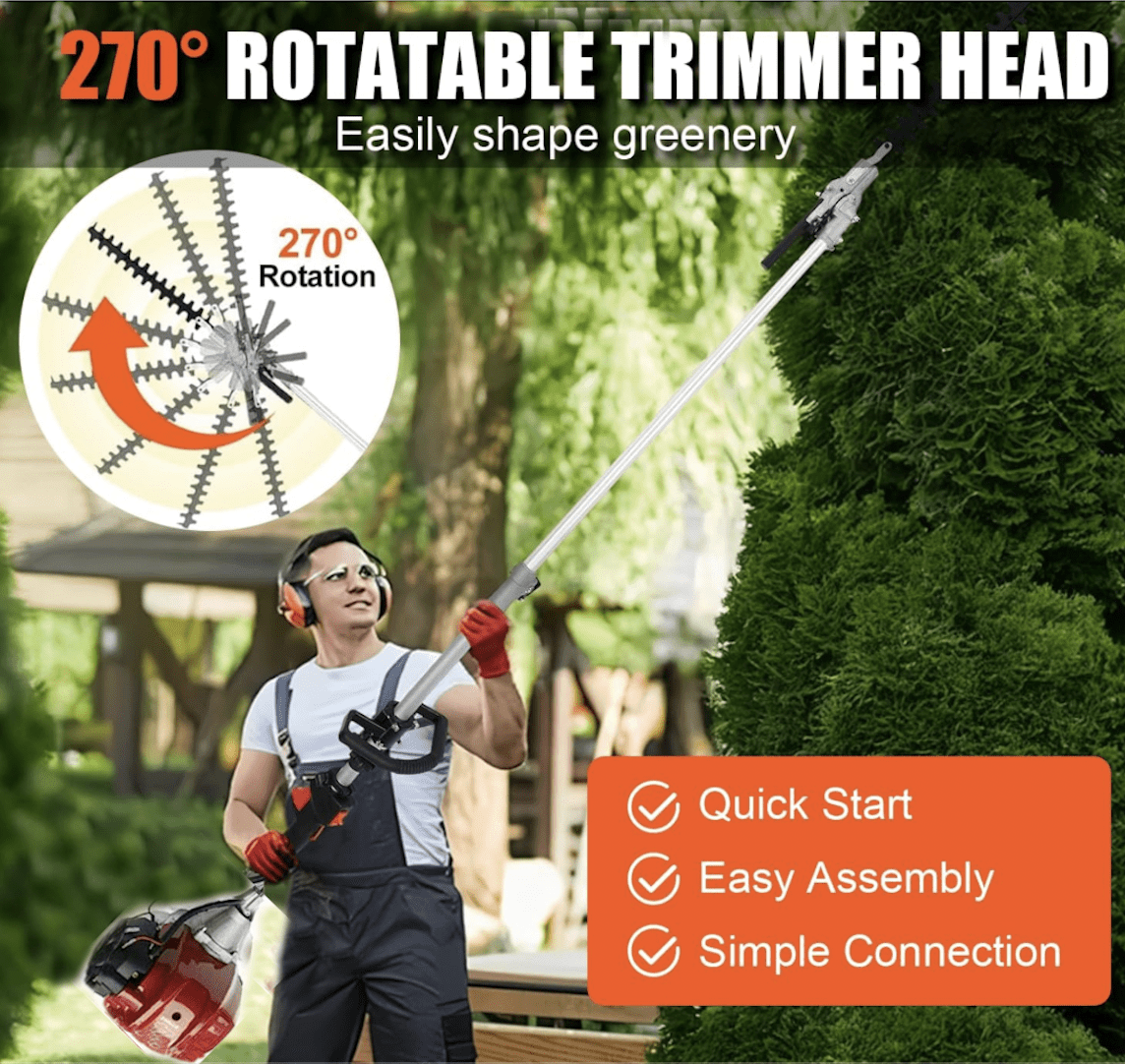 Gx50 Brush Cutter 6 in 1 String Hedge Trimmer Petrol Engine Pole Saw Garden Tool